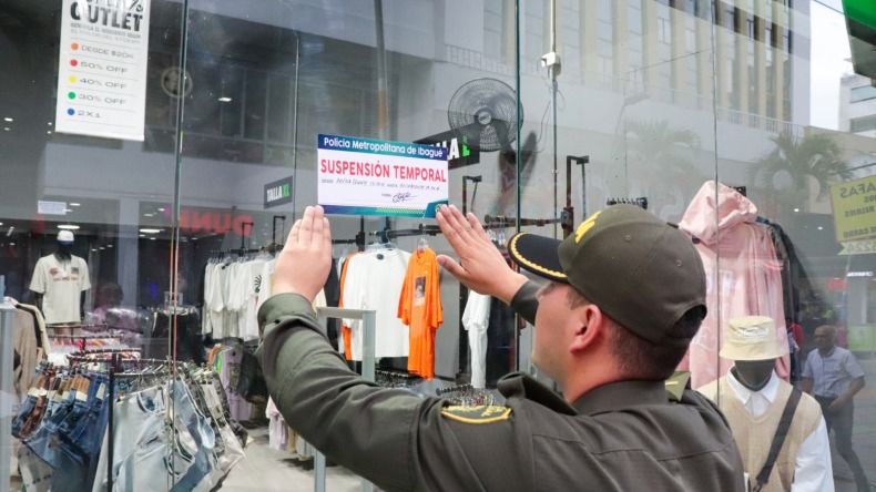 Cierran cinco locales comerciales del centro de Ibagué por ruidosos