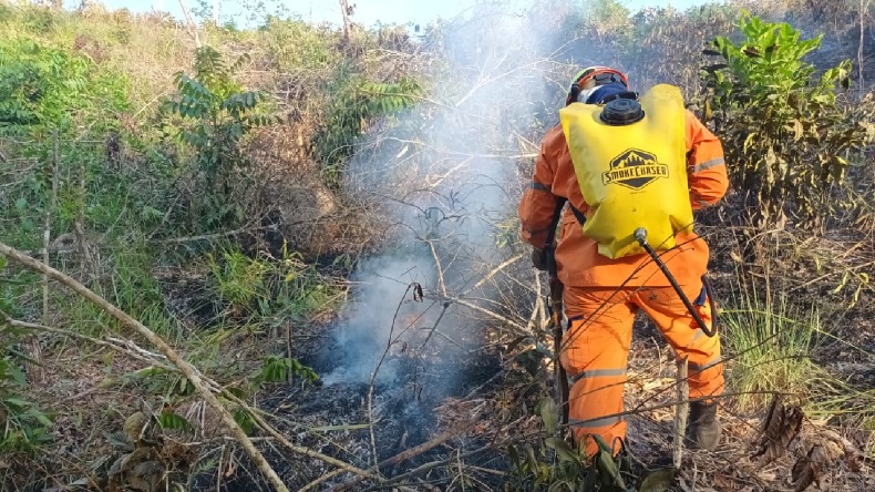 Organismos de socorro atendieron incendio forestal en Melgar